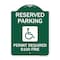 Signmission Reserved Parking Permit Required $100 Fine, Green & White Aluminum Sign, 18" x 24", GW-1824-23060 A-DES-GW-1824-23060 - alternate 1